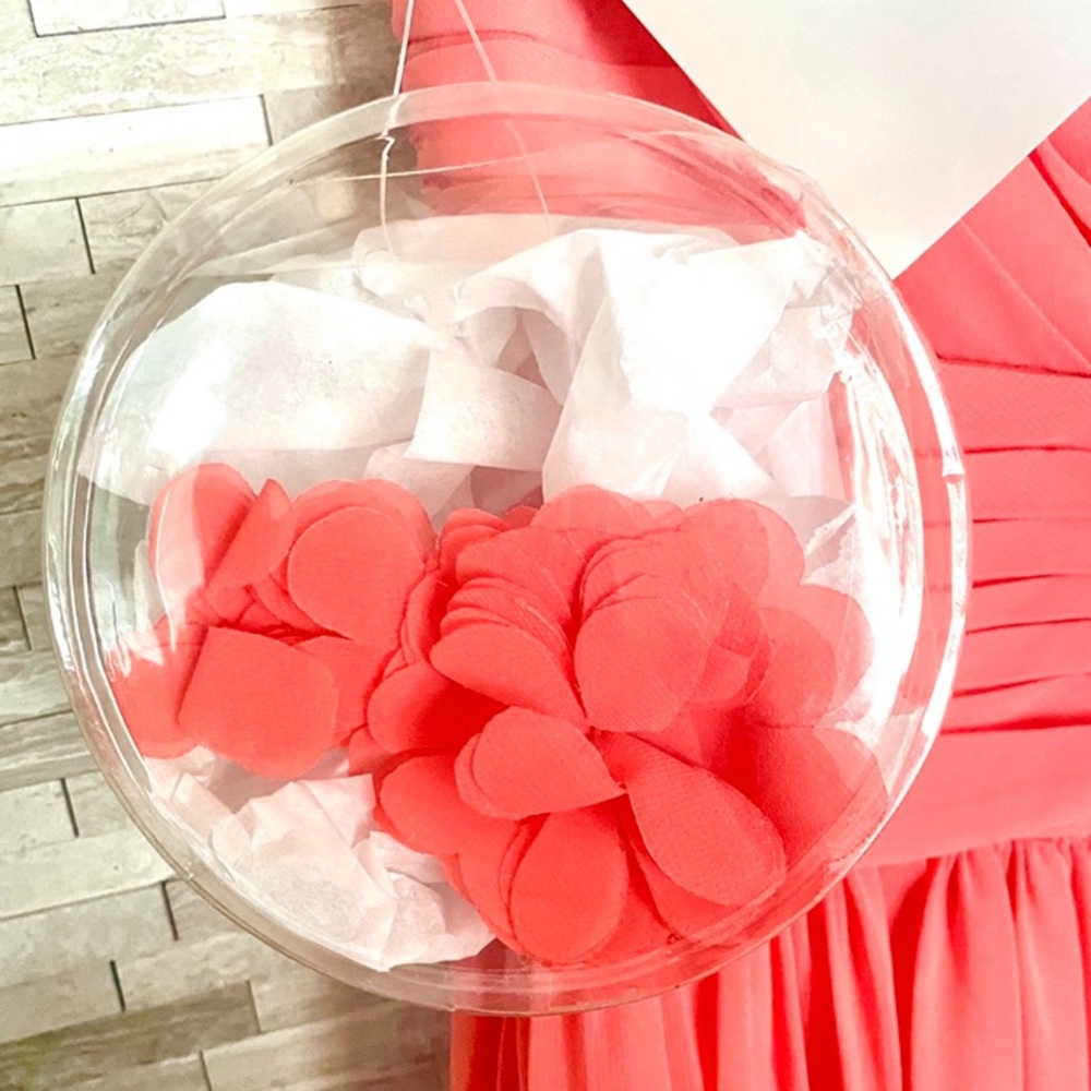 Coral knee-length bridesmaid dress - Picture 6 of 7